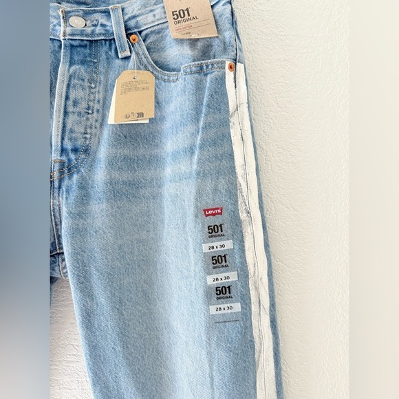 Levi’s 501 Good As Silver High-rise Straight Leg Denim Jeans Size 28x30 - Picture 8 of 10
